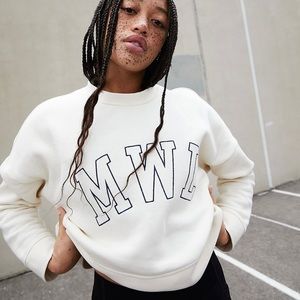 NWOT Madewell MWL Betterterry Embroidered Crop Sweatshirt